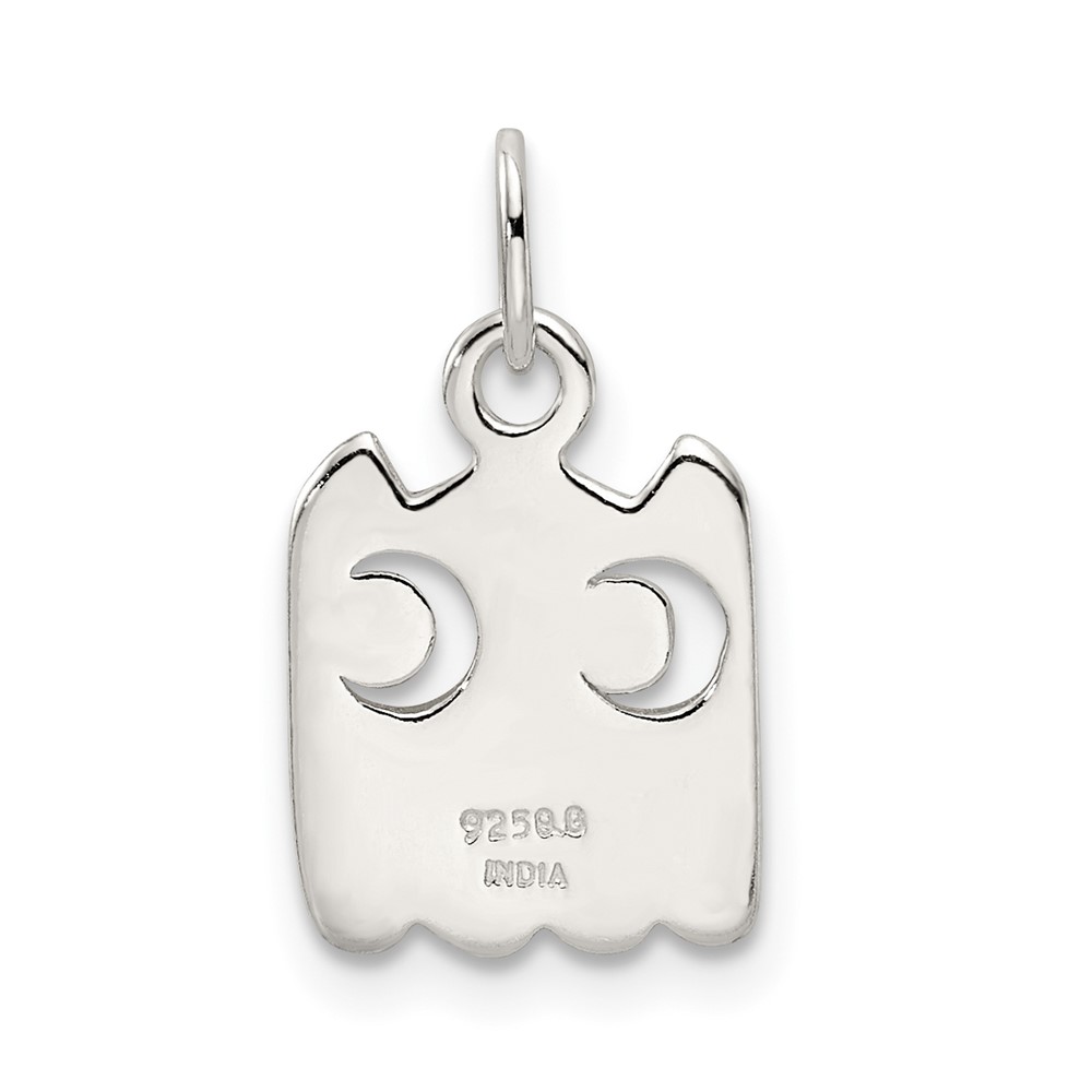 Sterling Silver Yellow Enameled Owl Charm (QC7530)