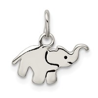 Sterling Silver Enameled Elephant Charm view 1
