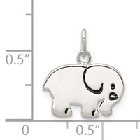 Sterling Silver Enameled Elephant Charm view 3