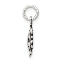 Sterling Silver Antiqued Sun Charm with Face view 2