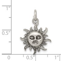 Sterling Silver Antiqued Sun Charm view 3