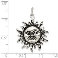 Sterling Silver Antiqued Sun Charm view 3