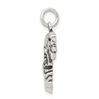 Sterling Silver Antiqued Moon Charm view 2