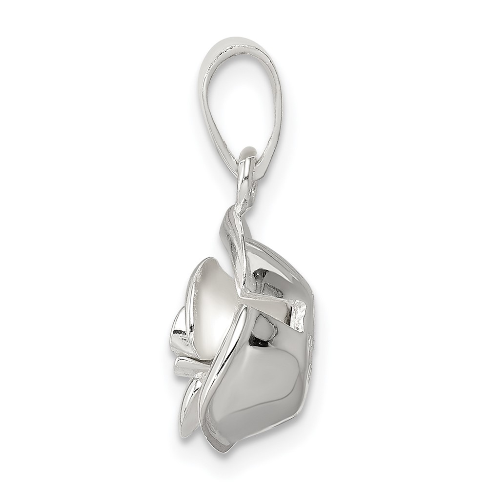 Sterling Silver Rose Pendant (QC7548)