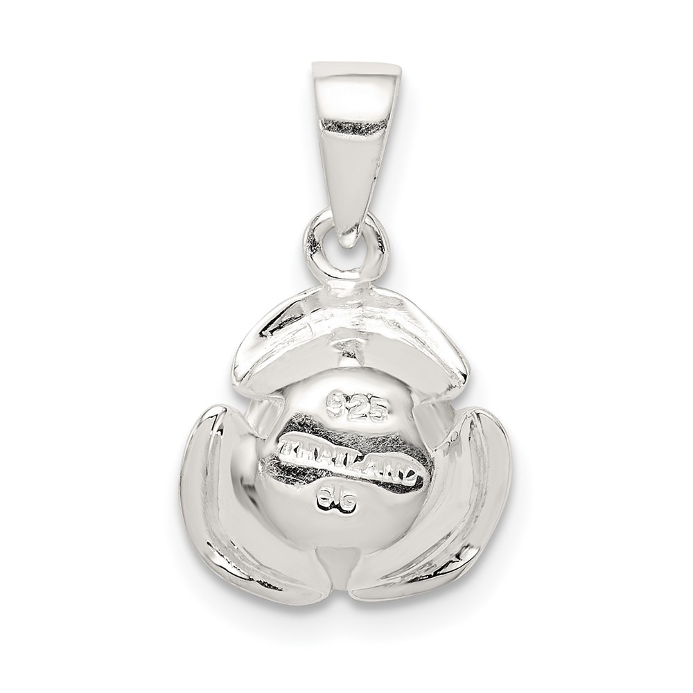 Sterling Silver Rose Pendant (QC7548)