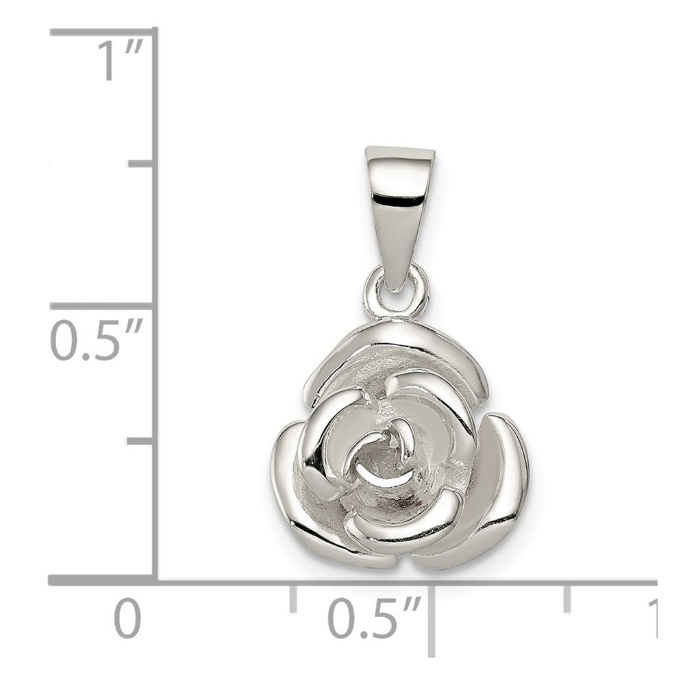 Sterling Silver Rose Pendant (QC7548)