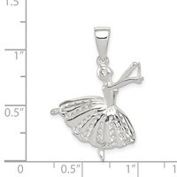 Sterling Silver Polished Ballerina Pendant view 4