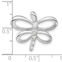 Sterling Silver CZ Dragonfly Pendant view 3