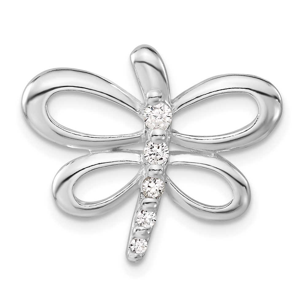Sterling Silver CZ Dragonfly Pendant