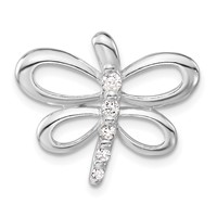 Sterling Silver CZ Dragonfly Pendant view 1