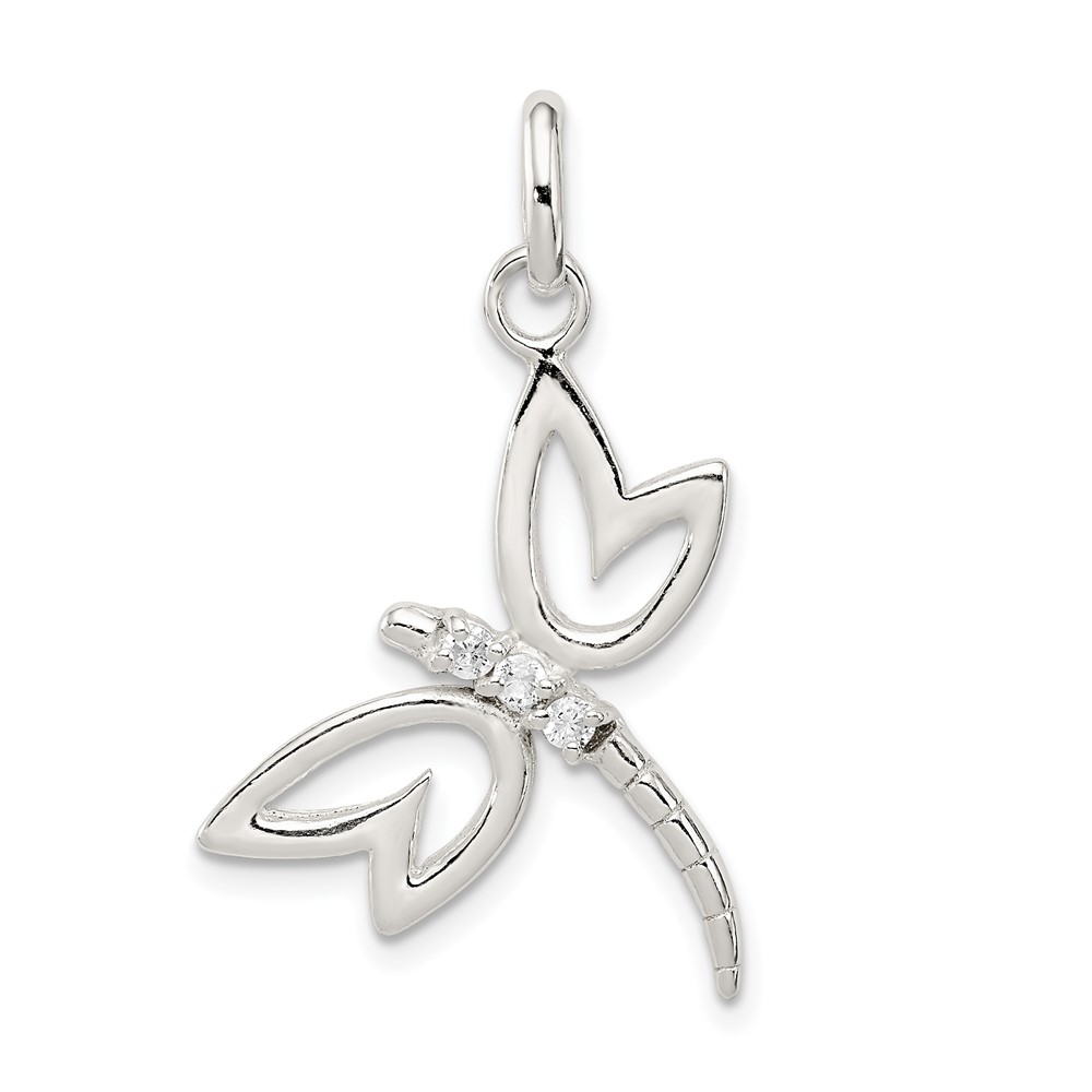 Sterling Silver Pendant with CZ Dragonfly