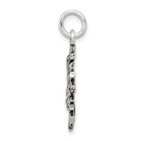 Sterling Silver Antiqued Snowflake Charm view 2