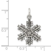 Sterling Silver Antiqued Snowflake Charm view 3