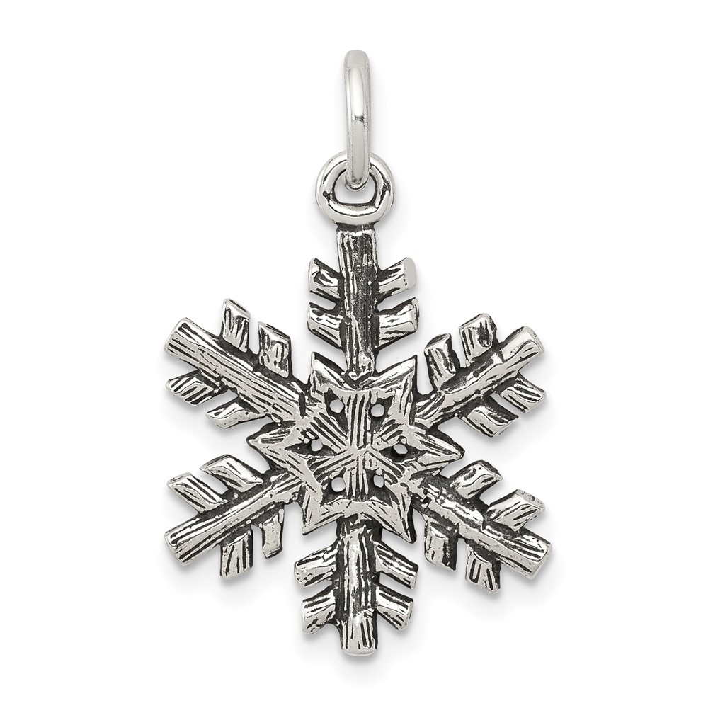 Sterling Silver Antiqued Snowflake Charm