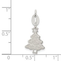 Sterling Silver Polished Christmas Tree Charm view 4