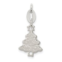Sterling Silver Polished Christmas Tree Charm view 1