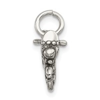 Sterling Silver Antiqued Motorcycle Charm view 2