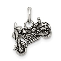 Sterling Silver Antiqued Motorcycle Charm view 3