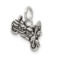 Sterling Silver Antiqued Motorcycle Charm view 5