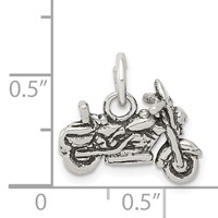 Sterling Silver Antiqued Motorcycle Charm view 4