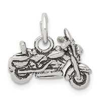 Sterling Silver Antiqued Motorcycle Charm view 1