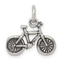Sterling Silver Antiqued Bicycle Charm view 1