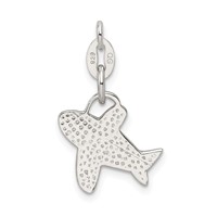 Sterling Silver Polished Airplane Charm view 3