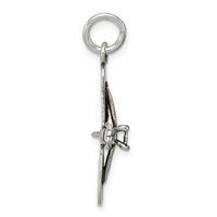 Sterling Silver Antiqued 3-D Airplane Charm view 2