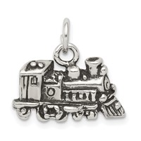 Sterling Silver Antiqued Train Charm view 1