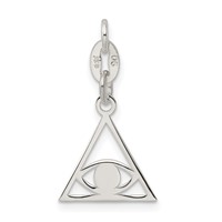 Sterling Silver Polished Evil Eye Charm view 3