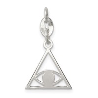 Sterling Silver Polished Evil Eye Charm view 1