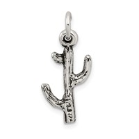 Sterling Silver Antiqued Cactus Charm view 3