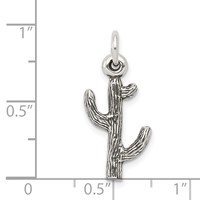 Sterling Silver Antiqued Cactus Charm view 4