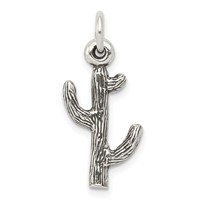 Sterling Silver Antiqued Cactus Charm view 1
