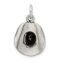 Sterling Silver Antiqued Cowboy Hat Charm view 3