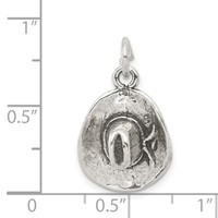 Sterling Silver Antiqued Cowboy Hat Charm view 4