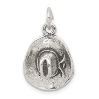 Sterling Silver Antiqued Cowboy Hat Charm view 1