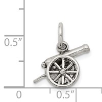 Sterling Silver Antiqued Cannon Charm view 4