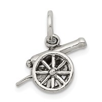 Sterling Silver Antiqued Cannon Charm view 1