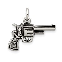 Sterling Silver Antiqued Pistol Charm view 3