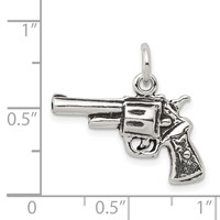 Sterling Silver Antiqued Pistol Charm view 4