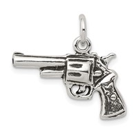 Sterling Silver Antiqued Pistol Charm view 1