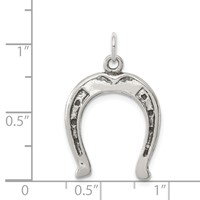 Sterling Silver Antiqued Horseshoe Charm view 3
