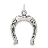 Sterling Silver Antiqued Horseshoe Charm view 1