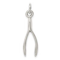 Sterling Silver Antiqued Wish Bone Charm view 4