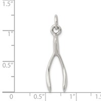 Sterling Silver Antiqued Wish Bone Charm view 3