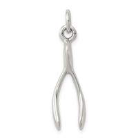 Sterling Silver Antiqued Wish Bone Charm view 1