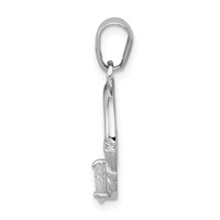 Sterling Silver Rhodium Plated CZ Claddagh Pendant view 2