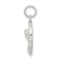 Sterling Silver Rhodium-plated Polished CZ Claddagh Pendant view 2
