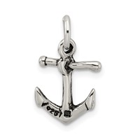Sterling Silver Antiqued Anchor Charm view 3